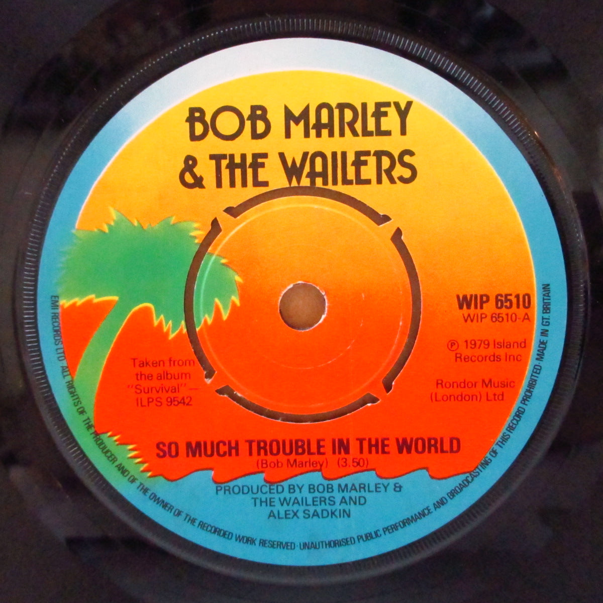 BOB MARLEY & THE WAILERS (ボブ・マーリー&ザ・ウェイラーズ) - So Much Trouble In The World (UK オリジナル 7"+固紙折り返しジャケ)