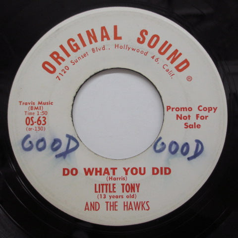 LITTLE TONY & THE HAWKS - Do What You Did / Cry Cry Cry (Promo)