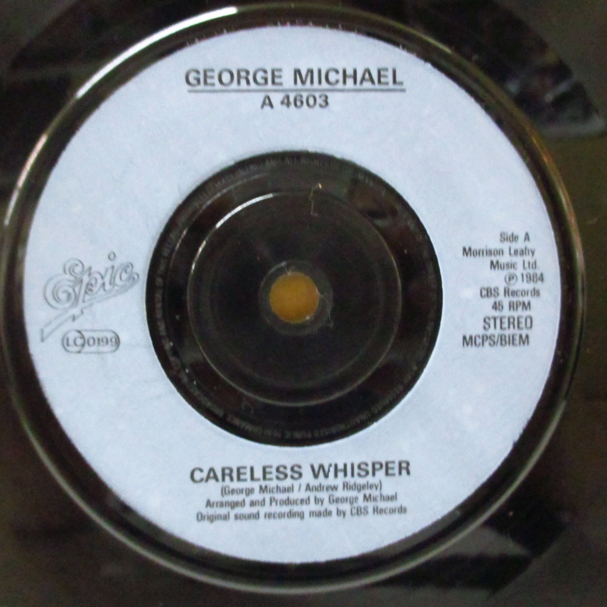 GEORGE MICHAEL (ジョージ・マイケル) - Careless Whisper (UK オリジナル・プラスチックラベ 7"+PS)