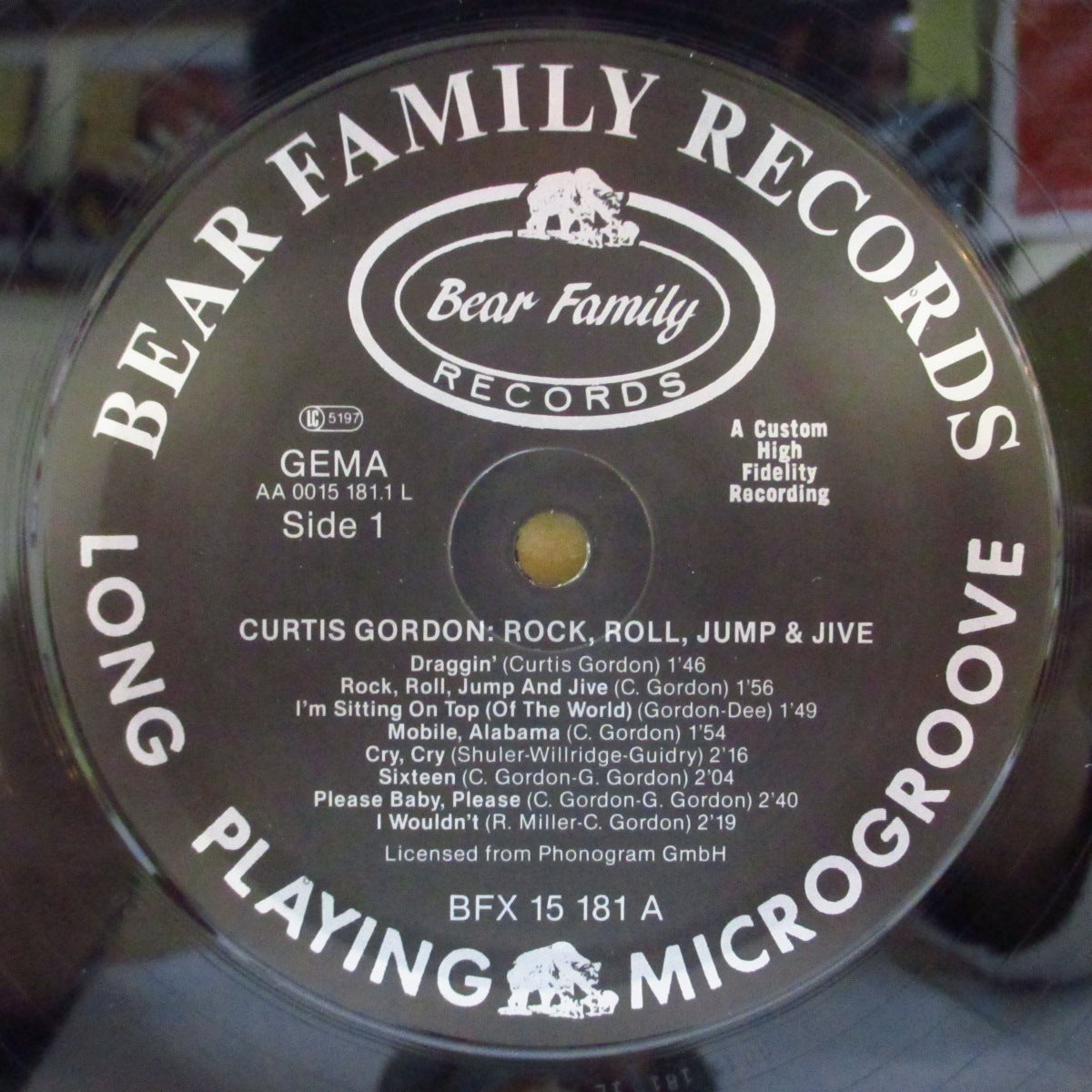 CURTIS GORDON (カーティス・ゴードン) - Rock, Roll, Jump & Jive (German Orig.LP)