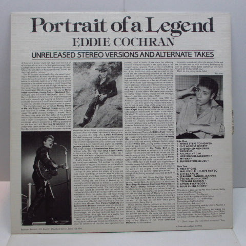 EDDIE COCHRAN (エディ・コクラン) - Portrait Of A Legend (UK Orig.Blue Lbl.LP/Textured CVR)