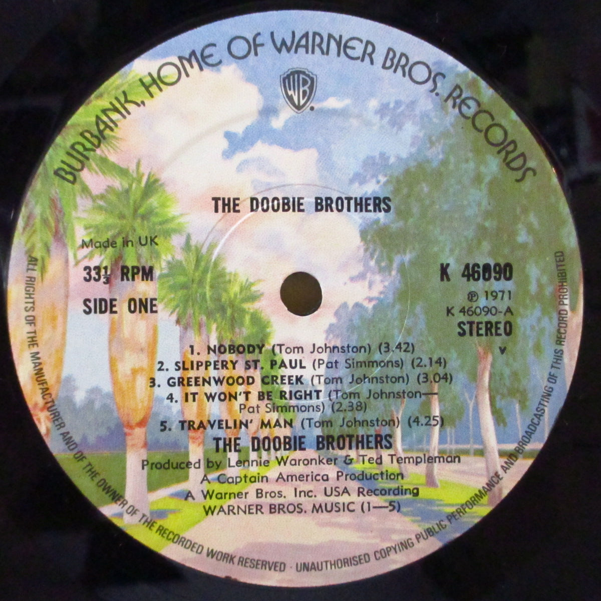 DOOBIE BROTHERS (ドゥービー・ブラザーズ) - S.T. (UK 70's 再発バーバンクラベ LP)