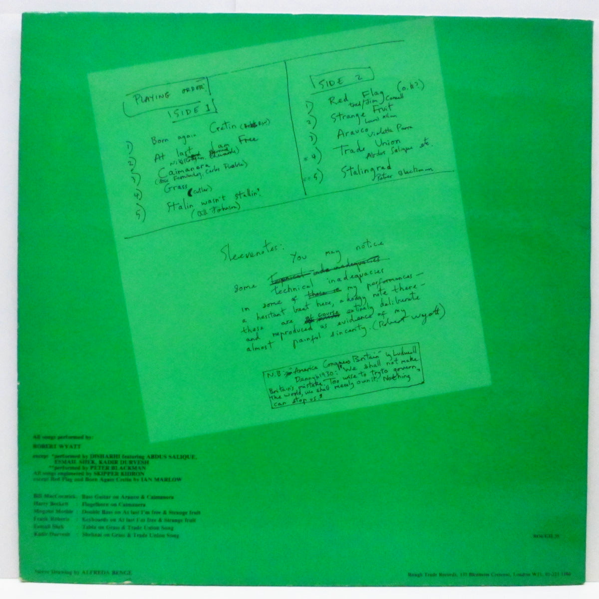 ROBERT WYATT (ロバート・ワイアット) - Nothing Can Stop Us (UK オリジナル LP+インサート/CS)