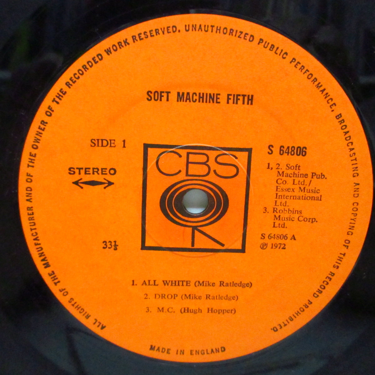 SOFT MACHINE (ソフト・マシーン) - Fifth (UK '72 セカンドプレス「ステレオ」LP/光沢エンボスCVR)