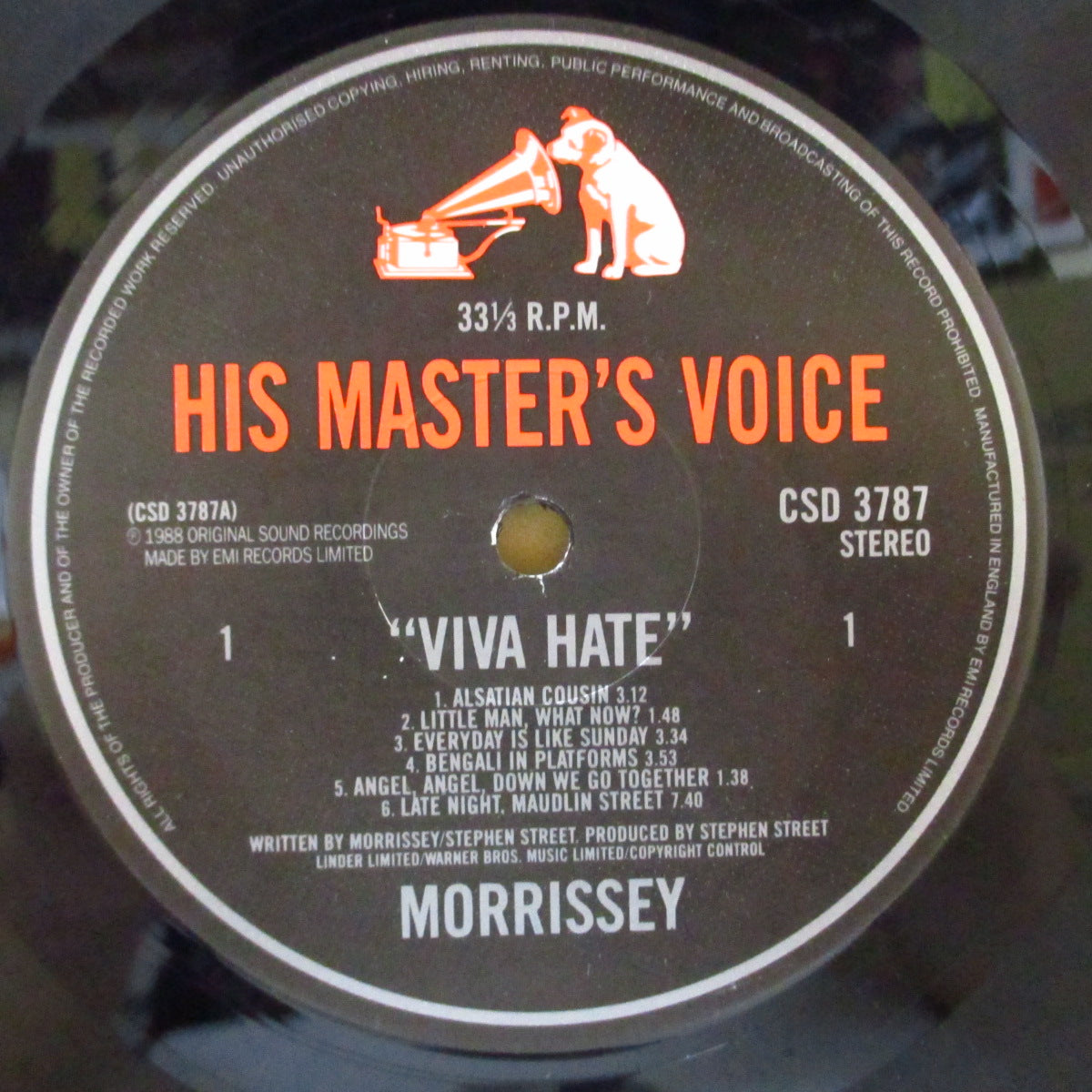 MORRISSEY (モリッシー) - Viva Hate (UK オリジナル LP+光沢固紙インナー)