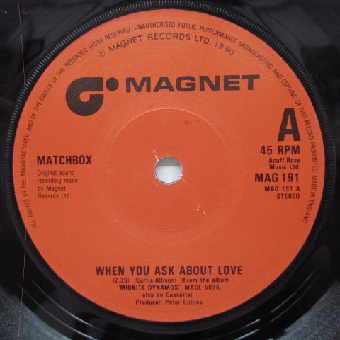 MATCHBOX (マッチボックス) - When You Ask About Love (UK オリジナル 7")