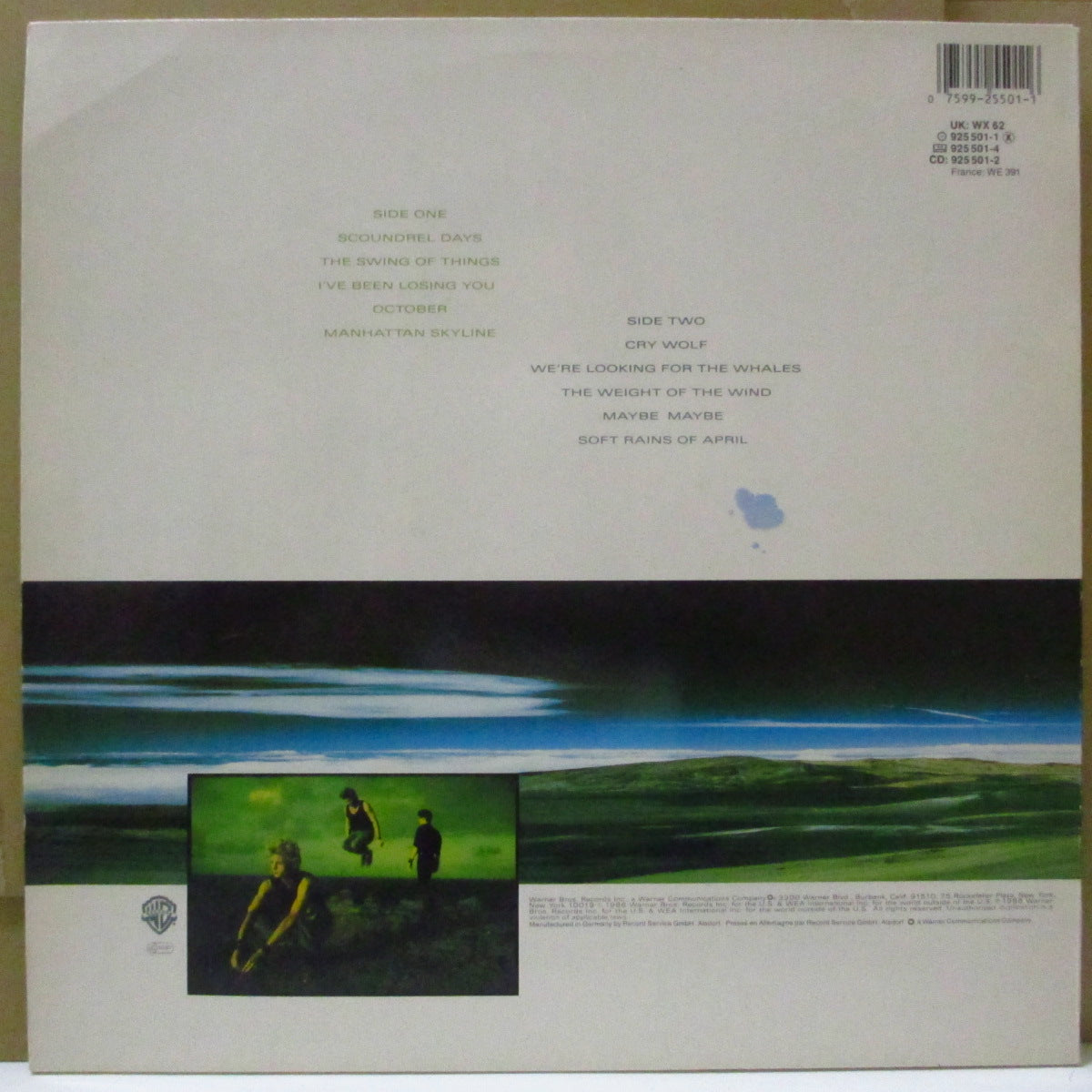 A-HA (アーハ) - Scoundrel Days (EU オリジナル LP+インナー/レアステッカー付きエンボスジャケ)