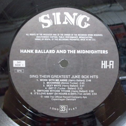 HANK BALLARD & THE MIDNIGHTERS - Thier Greatest Juke Box Hits (US Reissue Monoissue)