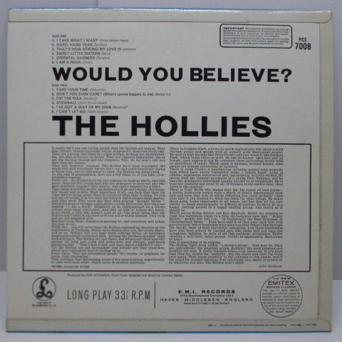 HOLLIES (ホリーズ) - Would You Believe? (UK Orig.Stereo LP/CFS)