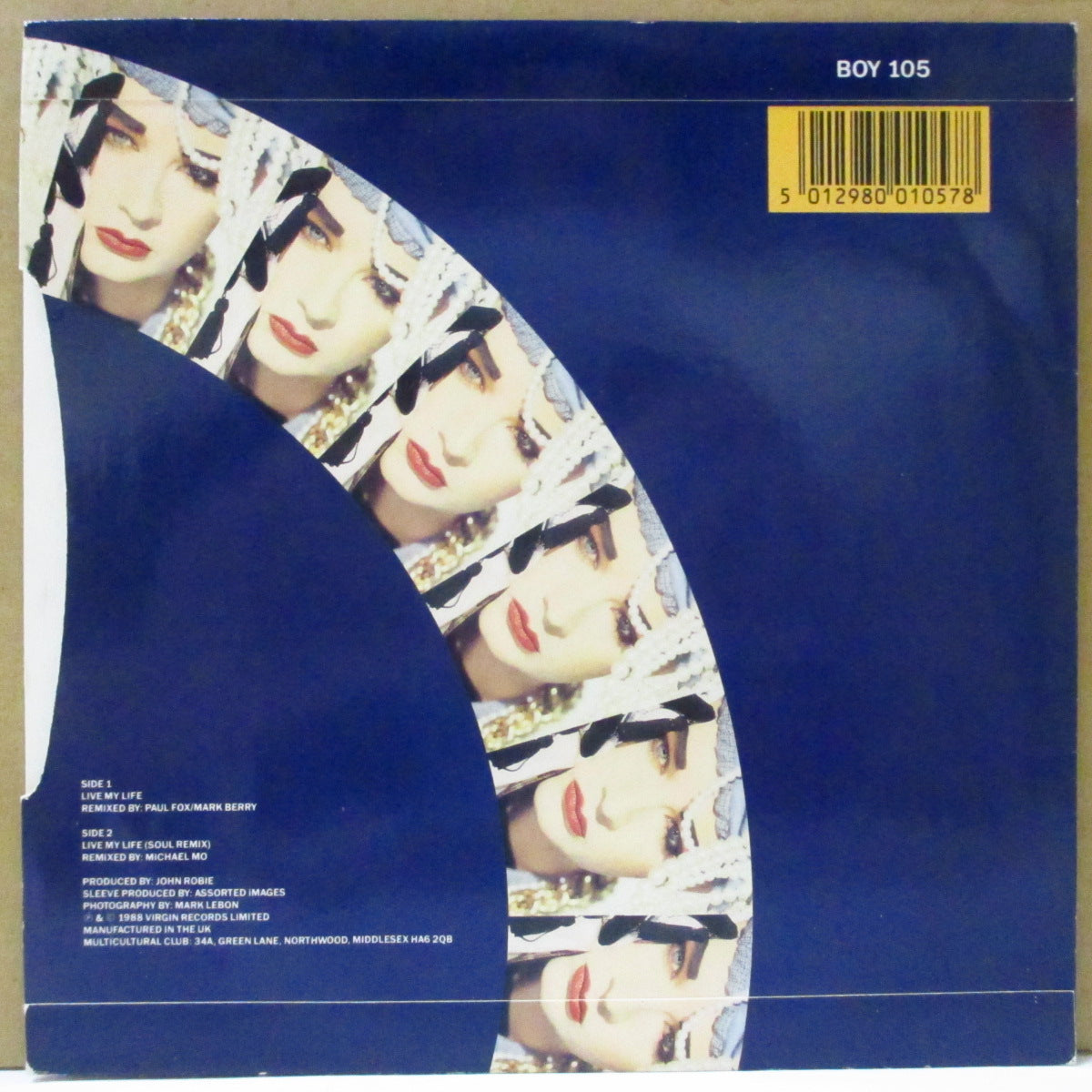 BOY GEORGE (ボーイ・ジョージ) - Live My Life (UK Orig.Sliver Palstic Lbl.7")