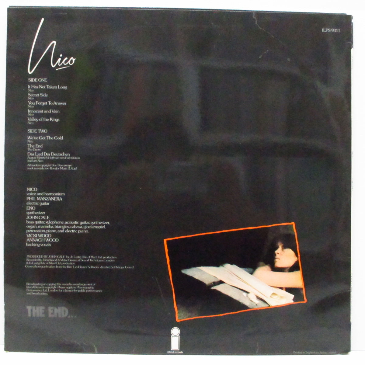 NICO (ニコ) - The End (UK オリジナル LP/両面コーティングジャケ)