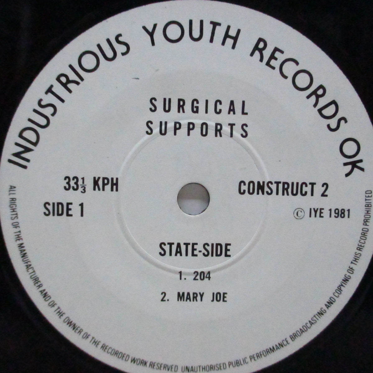 SURGICAL SUPPORTS (サージカル・サポーツ) - Withdrawn For Disposal (UK Orig.7")