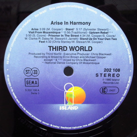 THIRD WORLD (サード・ワールド) - Arise In Harmony (German オリジナル LP)