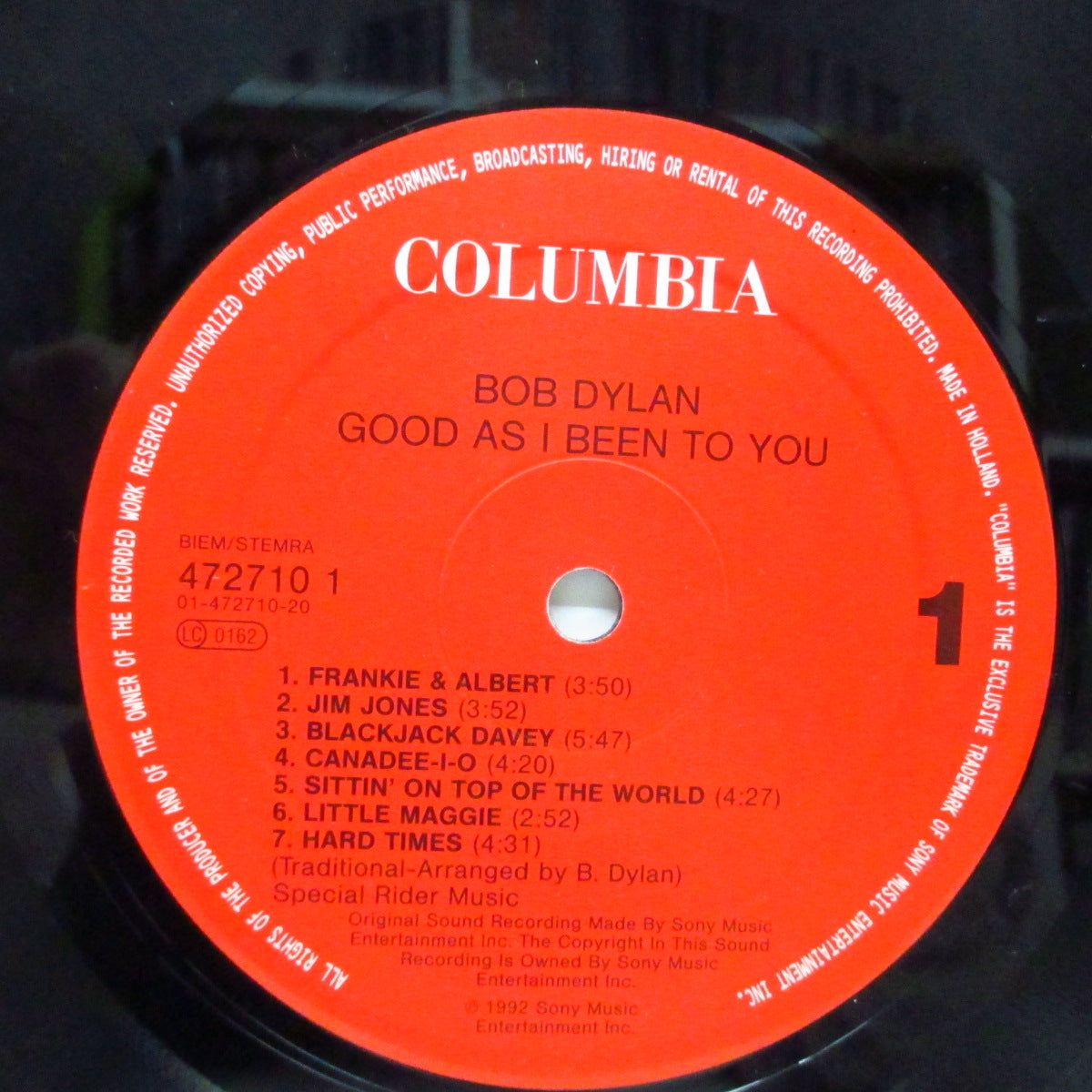 BOB DYLAN (ボブ・ディラン) - Good As I Been To You (EU オリジナル LP)