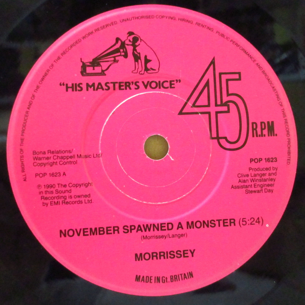 MORRISSEY (モリッシー) - November Spawned A Monster (UK オリジナル 7"+PS)