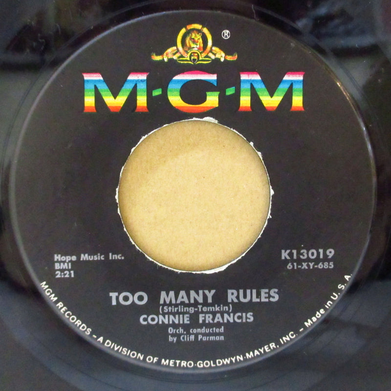 CONNIE FRANCIS (コニー・フランシス)  - Too Many Rules (US Orig.7"+PS)