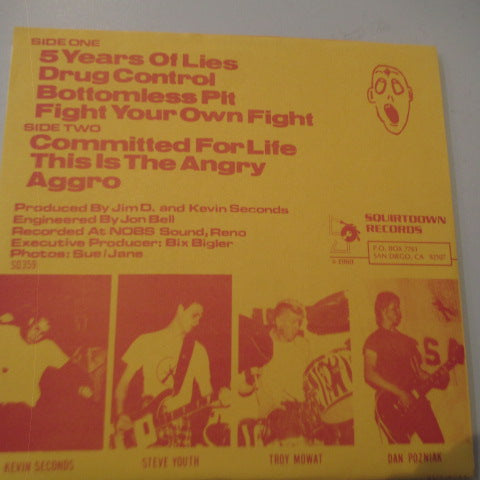 7 SECONDS (セブン・セカンズ ) - Committed For Life E.P. (US 80's 6th プレス? 7"+オレンジ&レッドジャケ) '83年セカンド EP !