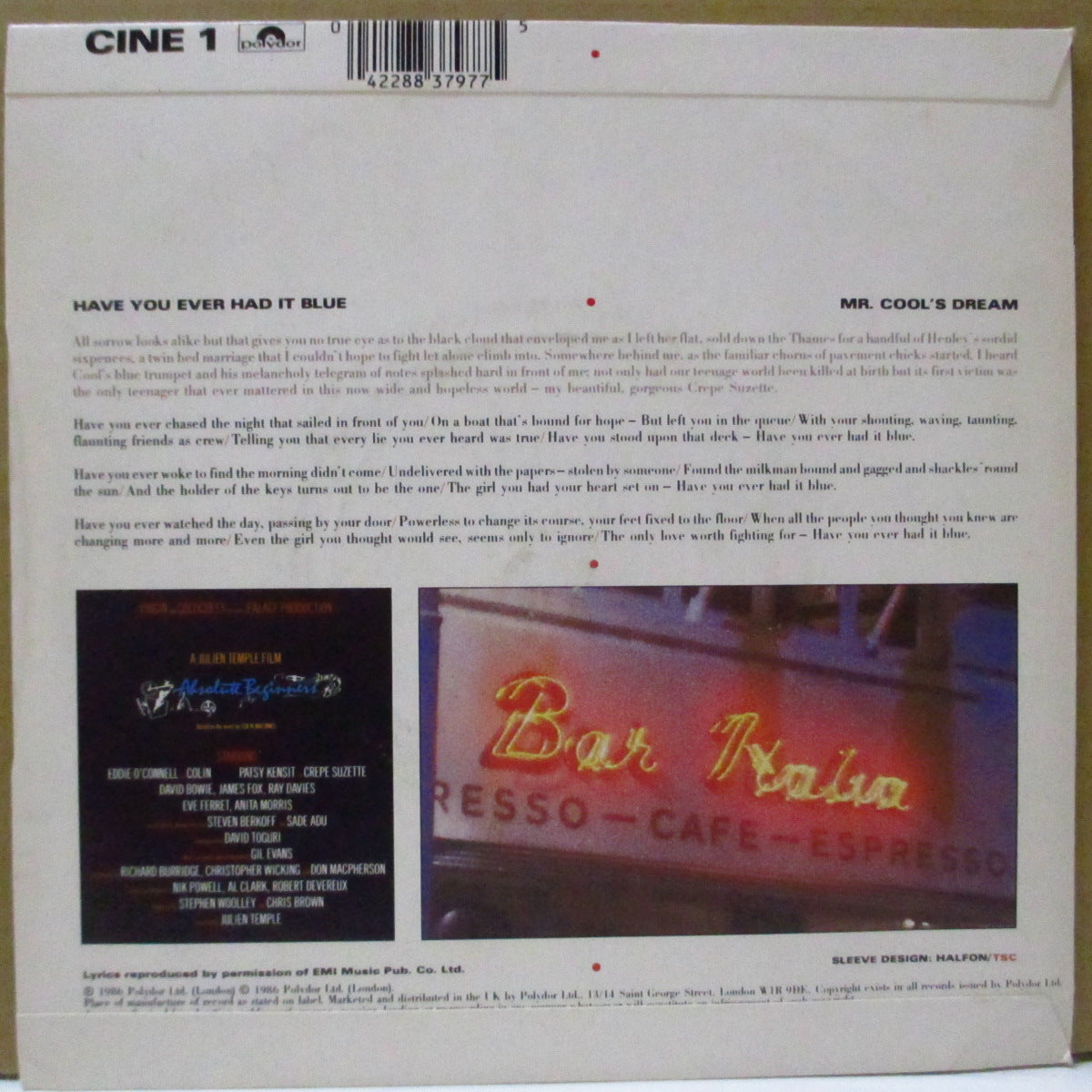 STYLE COUNCIL, THE (スタイル・カウンシル) - Have You Ever Had It Blue (UK オリジナル 7"+PS)