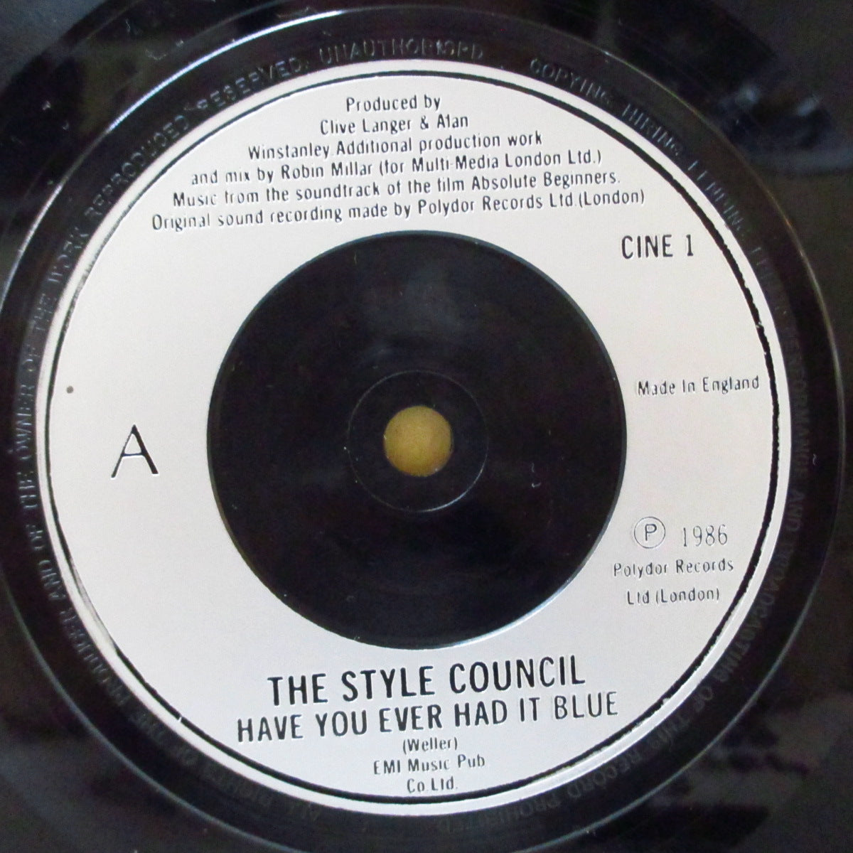STYLE COUNCIL, THE (スタイル・カウンシル) - Have You Ever Had It Blue (UK オリジナル 7"+PS)