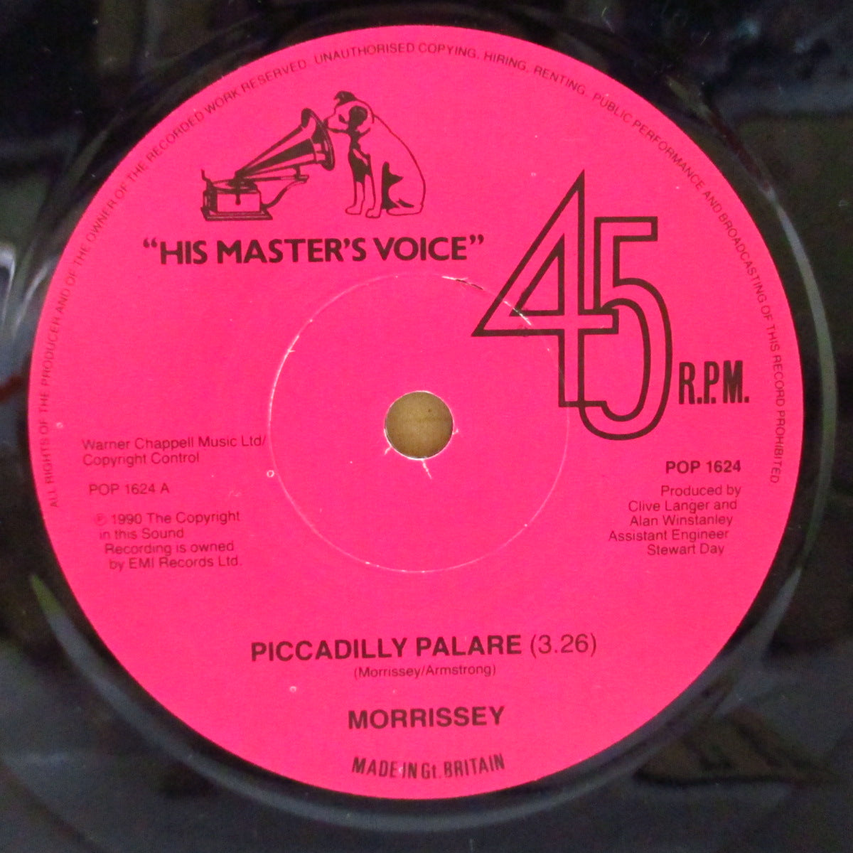 MORRISSEY (モリッシー) - Piccadilly Palare (UK ミスプレス 7"+PS)