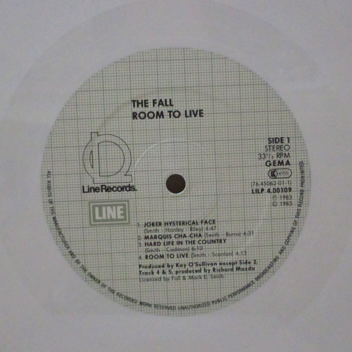 FALL, THE (ザ・フォール) - Room To Live (German '86 限定再発ホワイトヴァイナル LP)