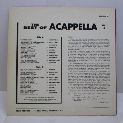 V.A. - The Best Of Acappella Vol.3 (80's Reissue)