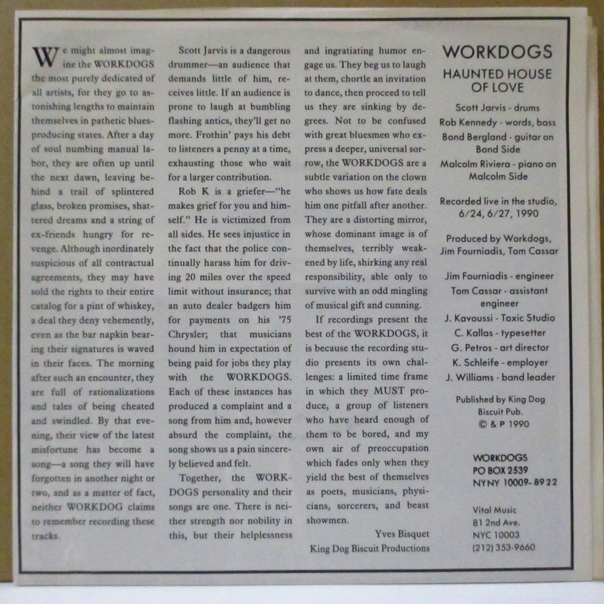 WORKDOGS (ワークドッグス) - Haunted House Of Love (US Ltd.Red Vinyl 7"/Poster PS)