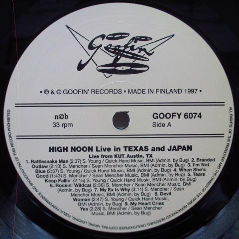 HIGH NOON, THE (ハイ・ヌーン) - Live In Texas And Japan (Finland Orig.LP)