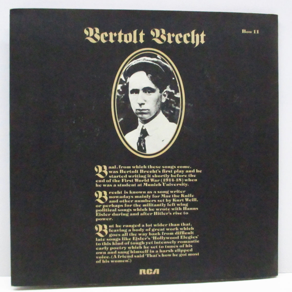 DAVID BOWIE (デヴィッド・ボウイ) - In Bertolt Brecht's Baal (UK Orig.EP/GS)