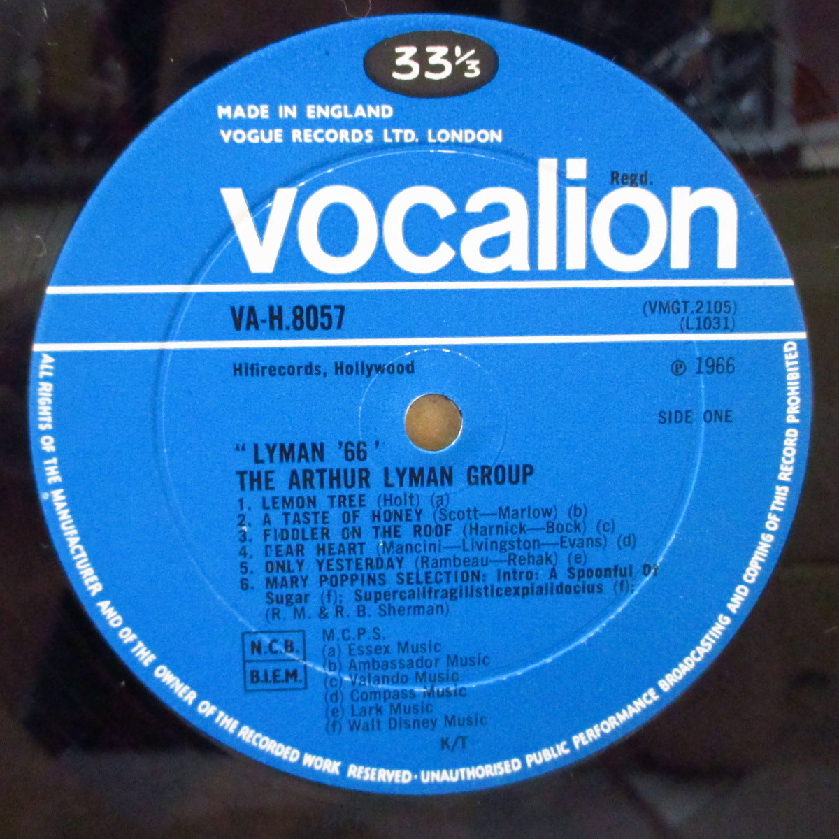 ARTHUR LYMAN (アーサーライマン) - Lyman '66 (UK オリジナル・モノラル LP/両面コーティング・ジャケ)