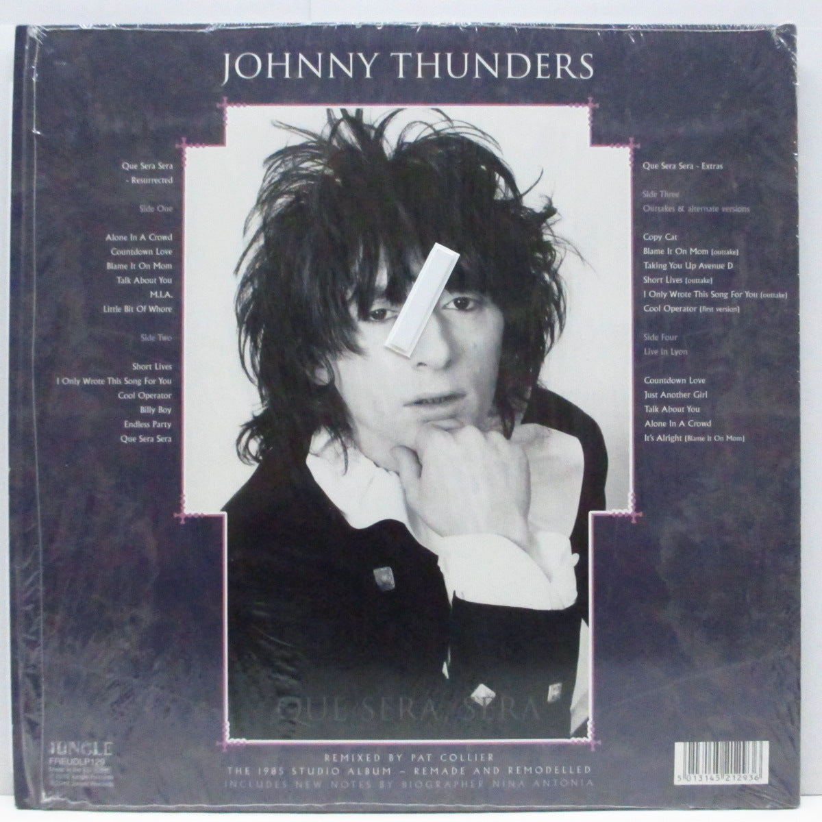 JOHNNY THUNDERS (ジョニー・サンダース) - Que Sera, Sera : Resurrected (EU-US 1,400枚限定再発「RSD 2019」パープル&ホワイトヴァイナル 2xLP+インサート/見開ジャケ)