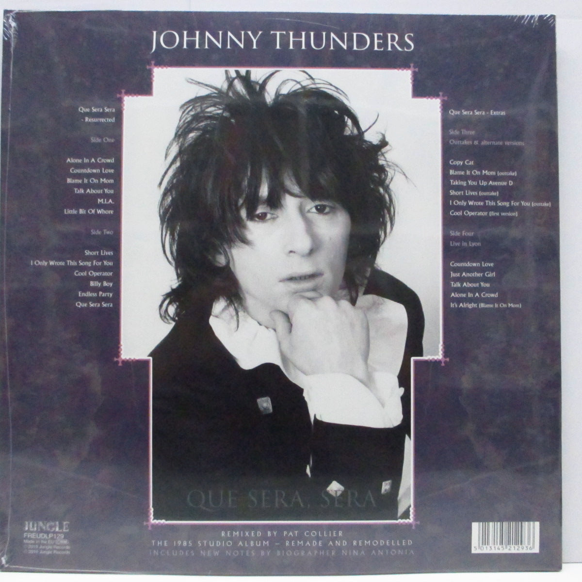 JOHNNY THUNDERS (ジョニー・サンダース) - Que Sera, Sera : Resurrected (EU-US 1,400枚限定再発「RSD 2019」パープル&ホワイトヴァイナル 2xLP+インサート/見開ジャケ「廃盤 New」)