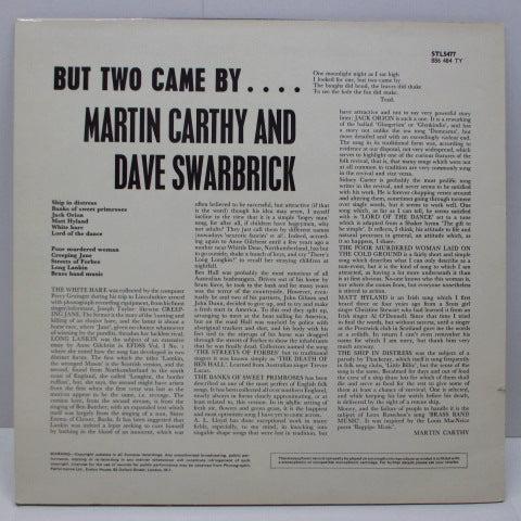 MARTIN CARTHY & Dave Swarbrick (マーティン・カーシー&デイヴ・スワーブリック) - But Two Came By... (UK Re Stereo LP/両面CS)