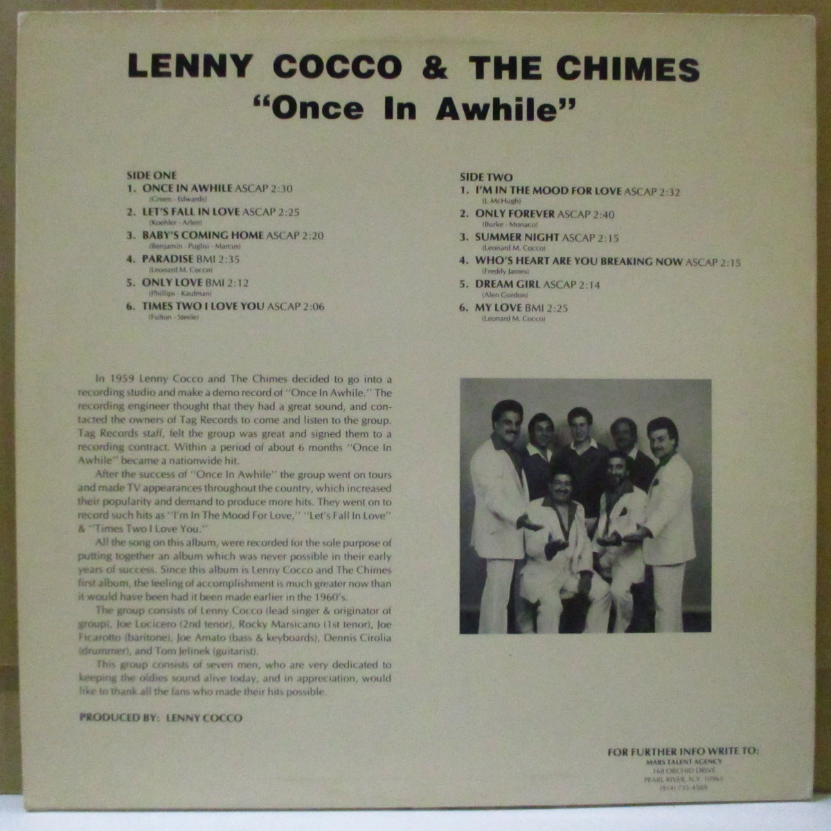 CHIMES (LENNY COCCO & THE) (チャイムス) - Once In A While (US Orig.LP)