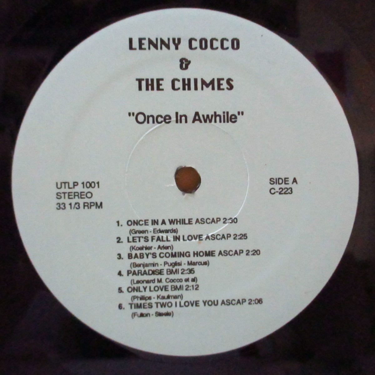 CHIMES (LENNY COCCO & THE) (チャイムス) - Once In A While (US Orig.LP)