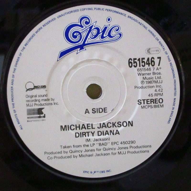 MICHAEL JACKSON (マイケル・ジャクソン)  - Dirty Diana (UK オリジナル「紙ラベ」7"+限定紙製スタンドアップ・フィギュア/光沢固紙ジャケ)