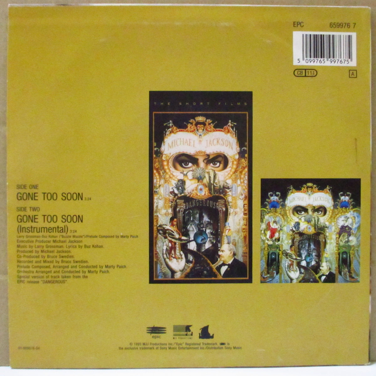 MICHAEL JACKSON (マイケル・ジャクソン) - Gone Too Soon (EU オリジナル 7"+PS)