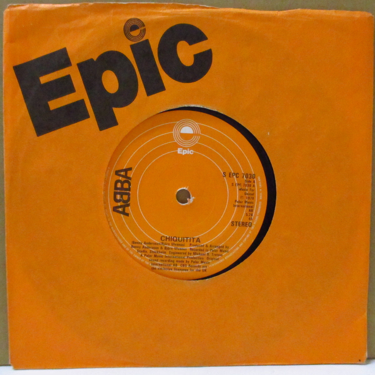 ABBA (アバ) - Chiquitita / Lovelight (UK オリジナル 7"+カンパニースリーブ)