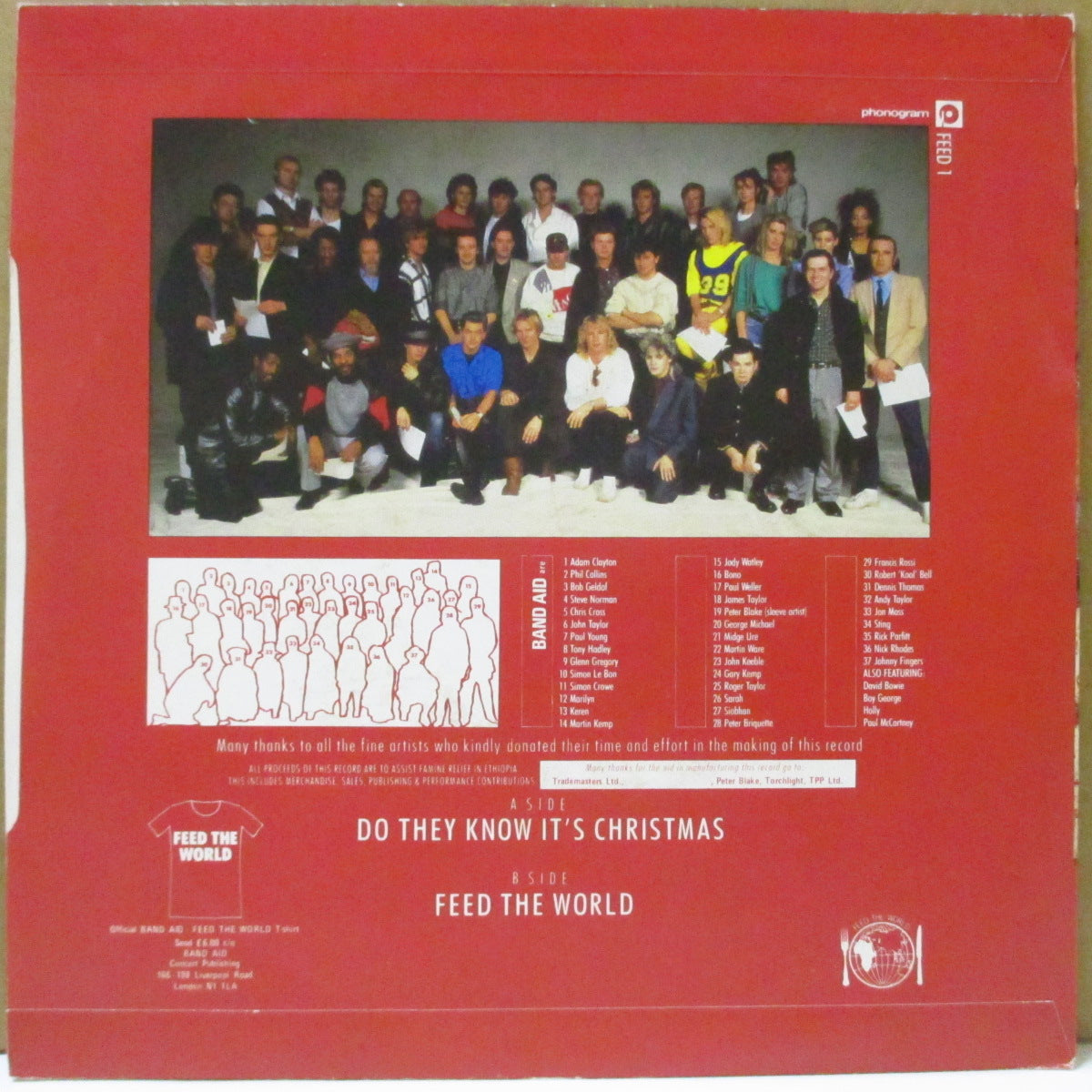 V.A. (Band Aid) (バンド・エイド) - Do They Know It's Christmas? +2 (UK オリジナル・グレー紙ラベ 7"+マット・ソフト紙ジャケ)