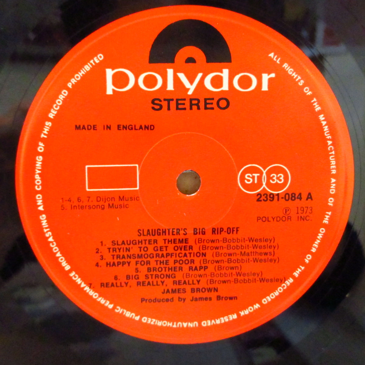 JAMES BROWN (ジェイムス・ブラウン) - Slaughter's Big Rip-Off (UK Orig.Stereo LP)