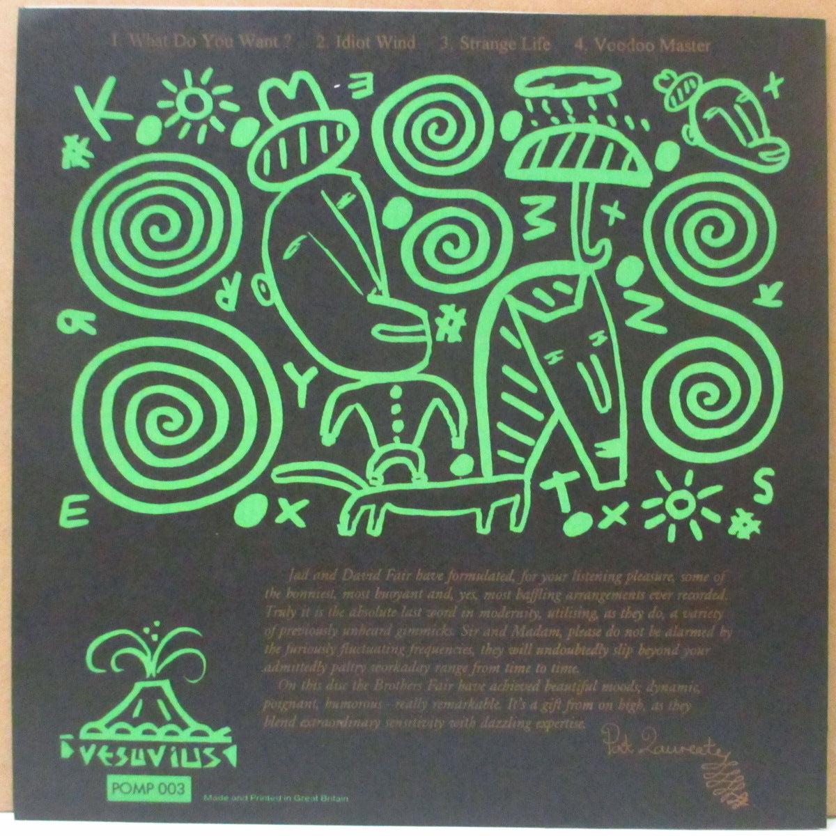 JAD & DAVID FAIR (ジャド・フェアー) - What Do You Want? +3 (UK Orig.7"+Mini Booklet, Promo Insert, etc)