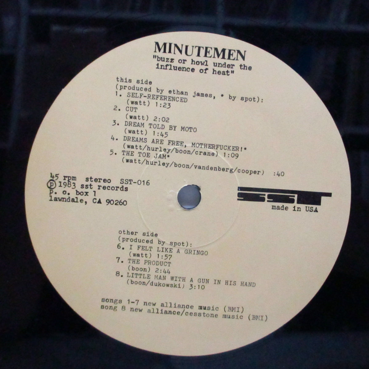 MINUTEMEN (ミニットメン) - Buzz Or Howl Under The Influence Of Heat (US 90's Reissue 12")