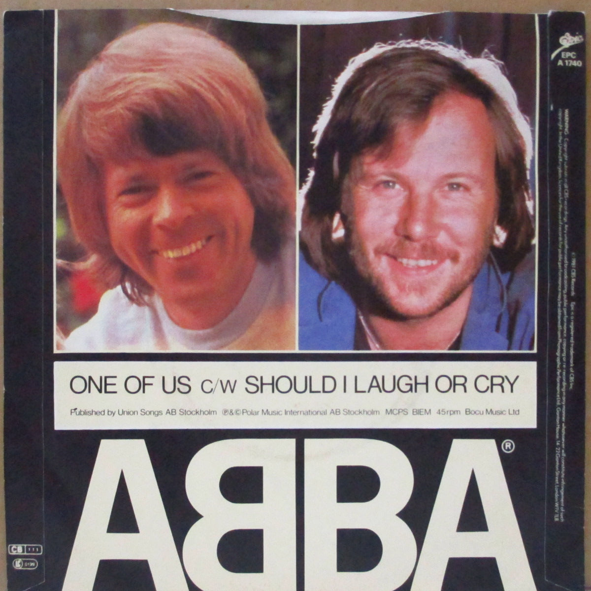 ABBA (アバ) - One Of Us (UK 2ndプレス・プラスチックラベ 7"+マット・ソフト紙ジャケ)