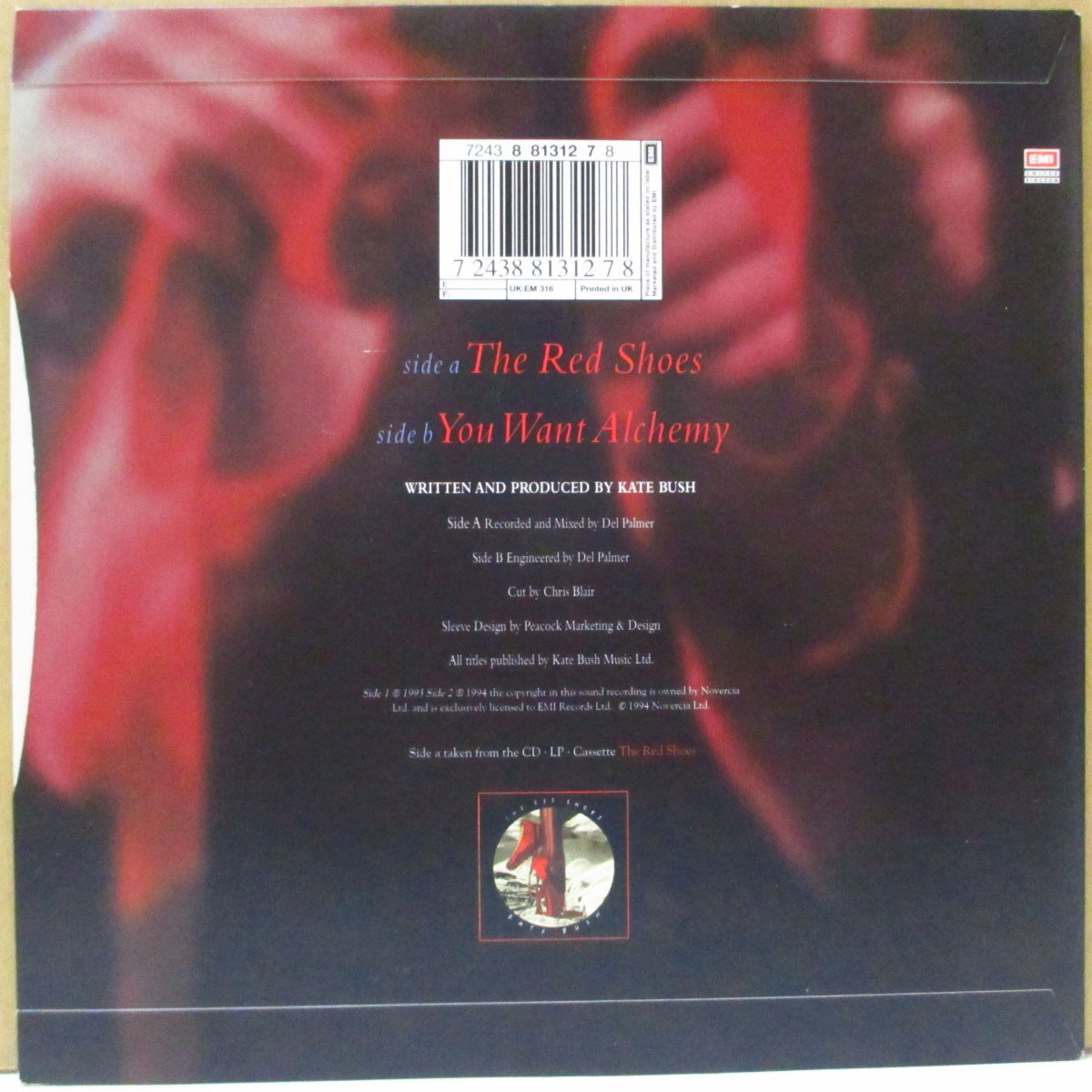 KATE BUSH (ケイト・ブッシュ) - The Red Shoes (UK オリジナル・ペーパーラベ 7"+マット固紙ジャケ)