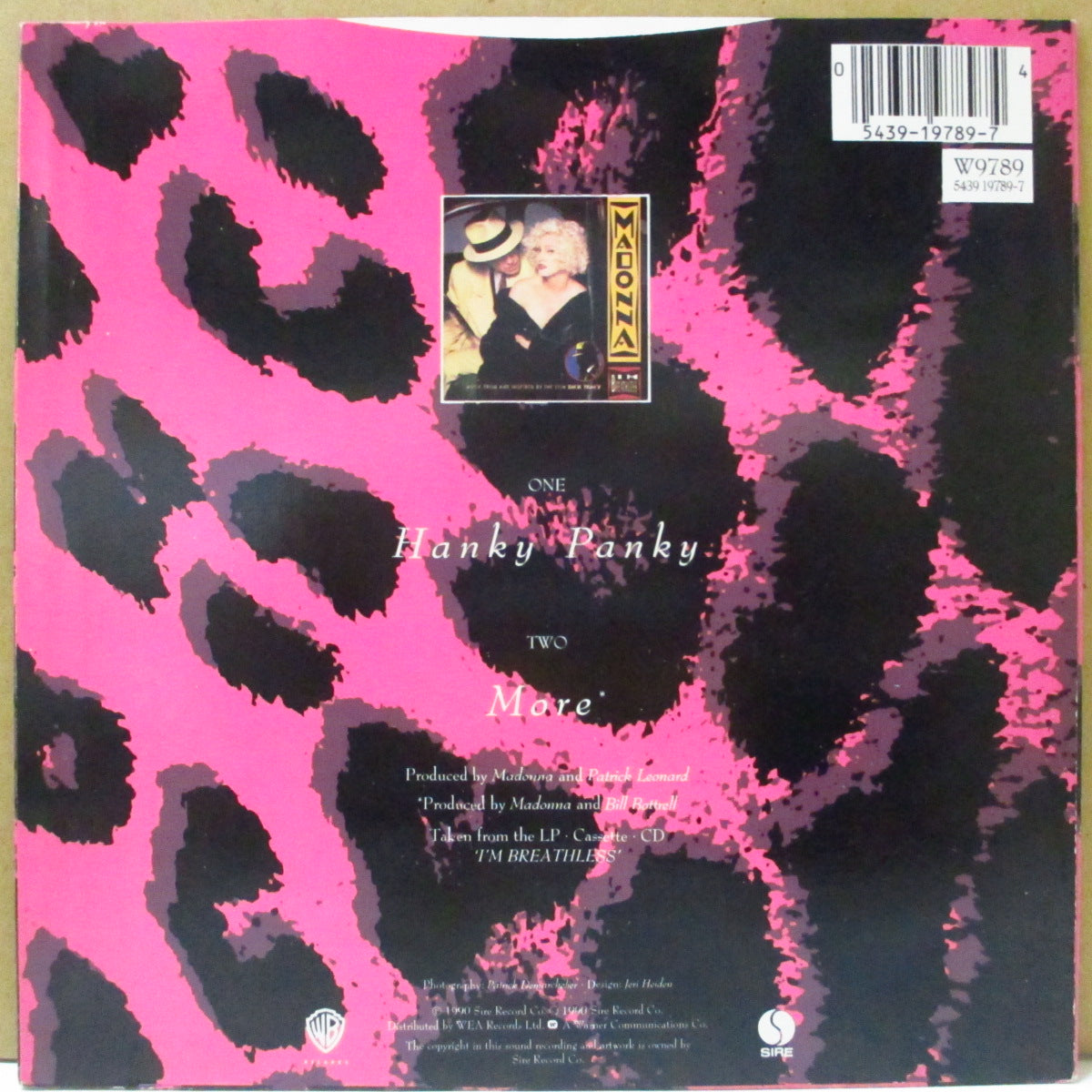 MADONNA (マドンナ) - Hanky Panky (UK オリジナル・ペーパーラベ 7"+光沢固紙ジャケ)