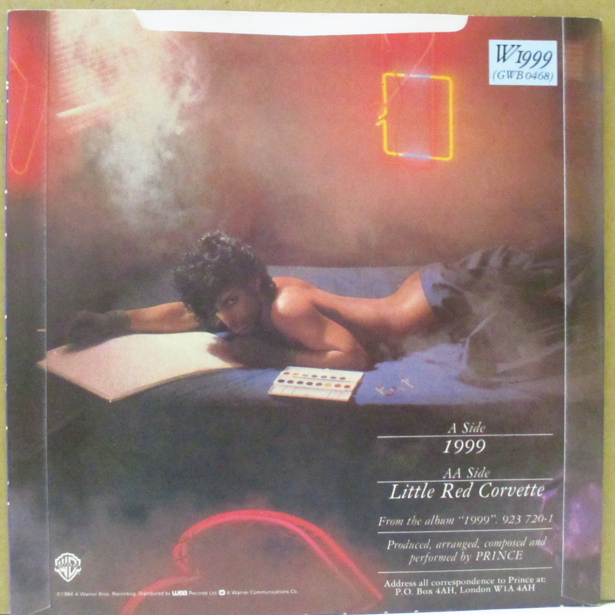 PRINCE (プリンス) - 1999 / Little Red Corvette (UK '84 再発ペーパーラベ 7"+マット固紙ジャケ)
