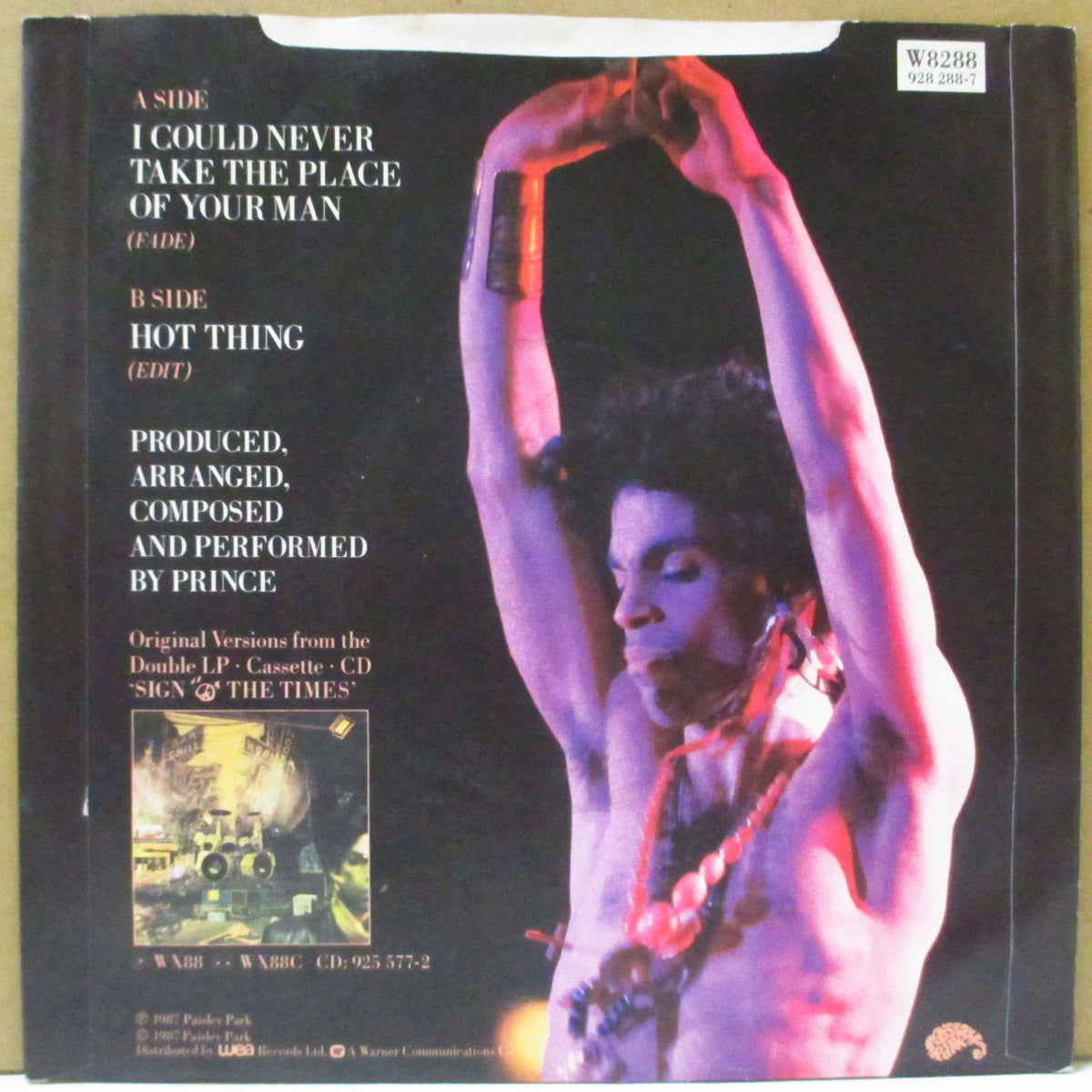 PRINCE (プリンス) - I Could Never Take The Place Of Your Man (UK オリジナル・ブレープラスチックラベ 7"+マット・ソフト紙ジャケ)