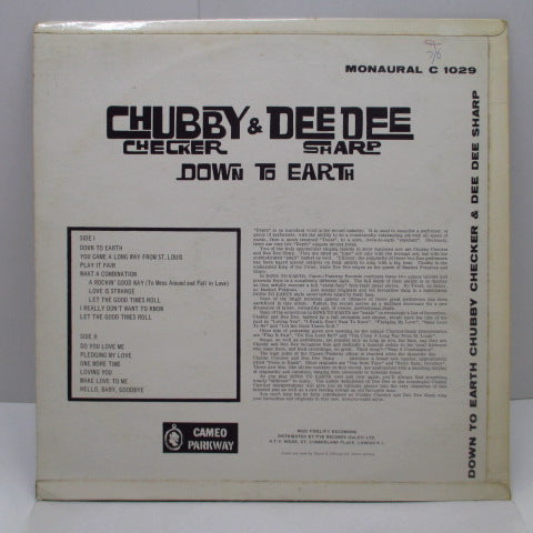 CHUBBY CHECKER & DEE DEE SHARP (チャビー・チェッカー & ディー・ディー・シャープ) - Down On Earth (UK Orig.Mono LP/CFS)