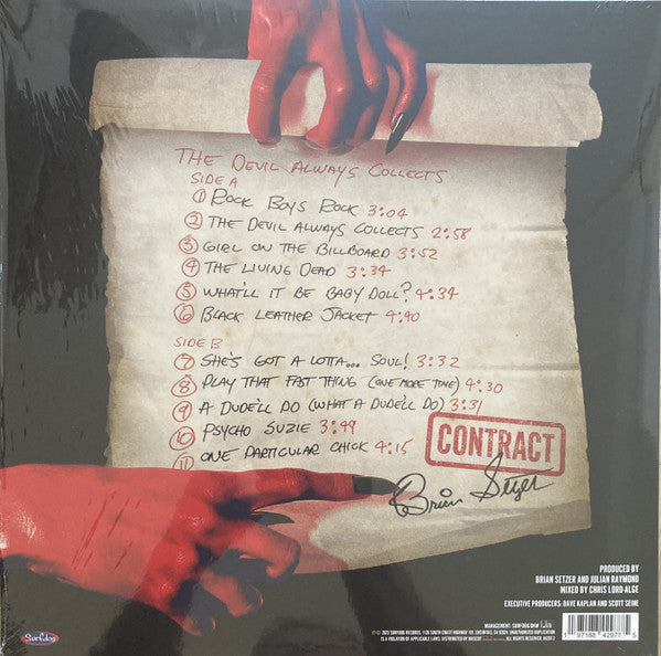 BRIAN SETZER (ブライアン・セッツァー) - The Devil Always Collects (EU 限定リリース・クリアレッドヴァイナル LP/NEW)