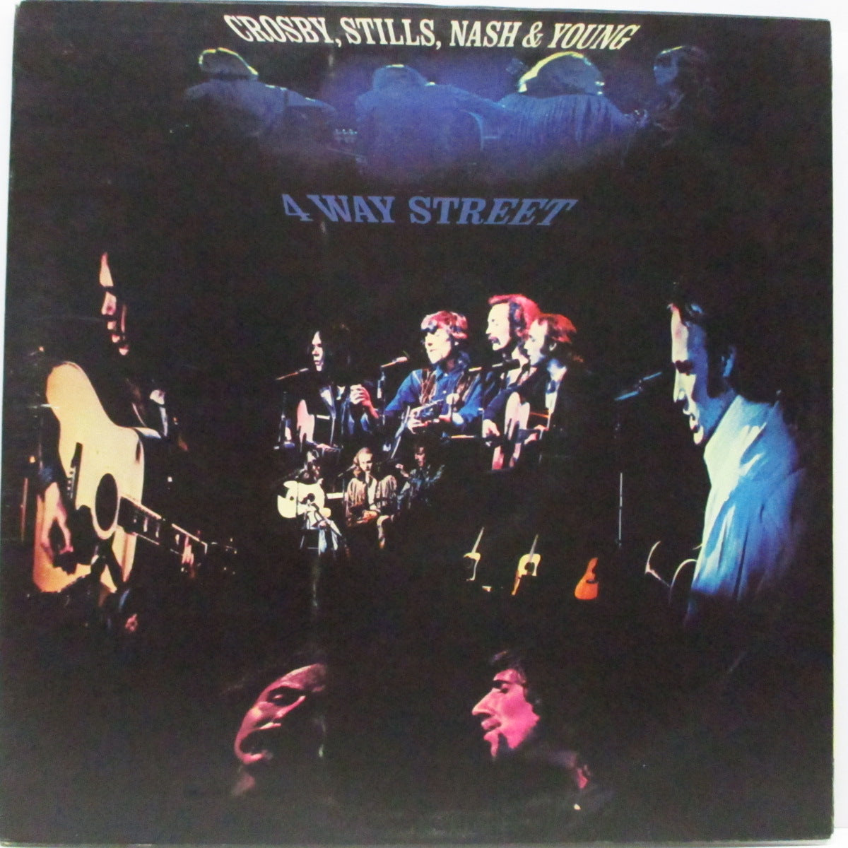 CROSBY,STILLS,NASH & YOUNG (クロスビー・スティルス・ナッシュ&ヤング) - 4 Way Street (UK 70's 再発「Wロゴ無しラベ」2xLP+インサート/マット見開ジャケ#1)